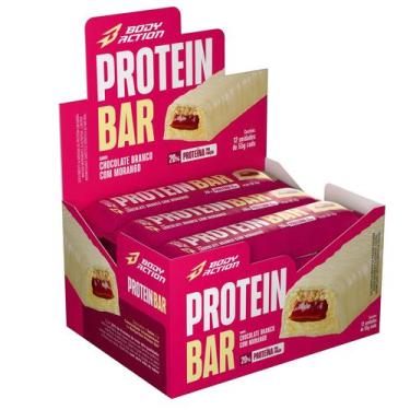 Imagem de Barra De Proteína Cx 12 Unid. Snacks Protein Bar Bodyaction, Chocolate