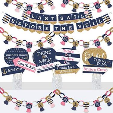 Imagem de Big Dot of Happiness Last Sail Before the Vil - Decorações de cabine de fotos e banner - Kit de artigos de chuveiro de festa de despedida de solteira e de noiva - Doterrific Bundle
