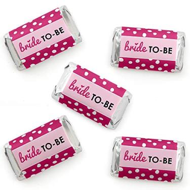 Imagem de Big Dot of Happiness Bride-To-Be - Mini Candy Bar Wrapper Stickers - Bridal Shower or Classy Bachelorette Party Small Favors - 40 Count