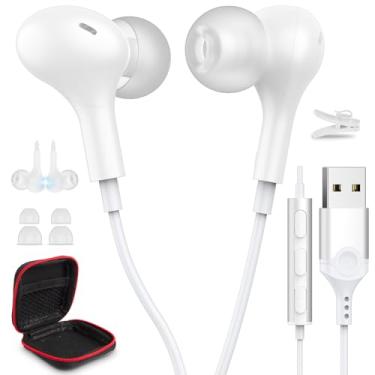 Imagem de Fones de ouvido USB para PC laptop, fones de ouvido magnéticos com fio de 2,5 m, fone de ouvido de computador com controle de microfone, microfone silencioso, cancelamento de ruído no ouvido, fones de