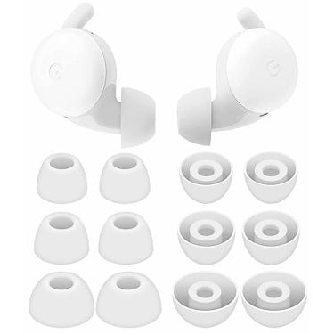 Imagem de IiEXCEL 6 pares compatíveis com pontas auriculares Pixel Buds A-Series, borracha de silicone de substituição, tampão de ouvido em gel, acessórios compatíveis com Google Pixel Buds A Series - P/M/G