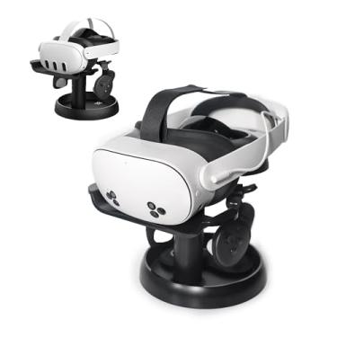 Imagem de Suporte AMVR compatível com Quest 3/Quest 2/Pico 4/para PSVR 2 – Base de exibição de fone de ouvido VR universal, base redonda de armazenamento de suporte estável, instalação fácil