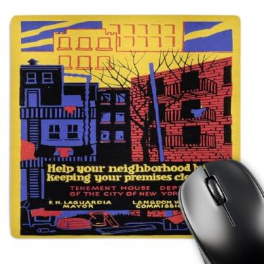 Imagem de 3drose Tenement House Dept. NYC Help You Neighborhood by Keeping Clean - Mouse pad