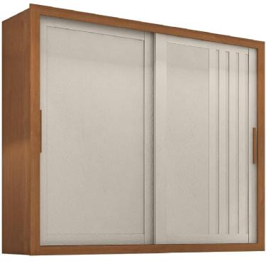 Imagem de Guarda Roupas Casal Ripado 2 Portas De Correr 4 Gavetas Trianon Zanzini Areia/madeirado