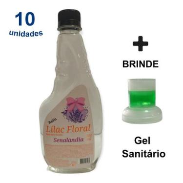 Imagem de Kit 10 Água Perfumada Lilac Floral de Passar Roupa Refil 500ml Facilit