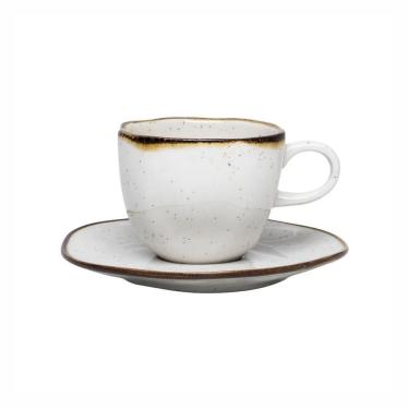 Imagem de Conjunto De Xícaras Para Chá Com Pires Em Porcelana Ryo Com 12 Peças 220ml Oxford Maresia