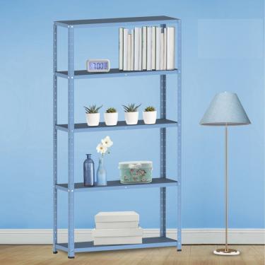 Imagem de Estante Para Livros Com Estrutura Metálica 5 Prateleiras Azul Dali