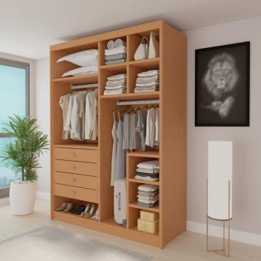 Imagem de Closet Casal Sem Portas 4 Gavetas Eloá Cinamomo