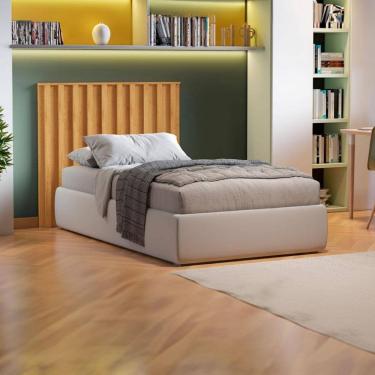 Imagem de Cabeceira Solteiro Size Móveis Europa Vitória Ripada Peroba