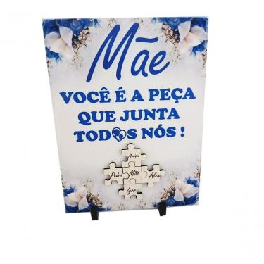 Imagem de Porta Retrato Azulejo Presente Dia Das Mães Flores 15 X 20cm