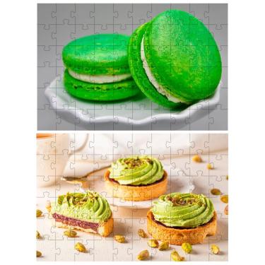 Imagem de Kit 2 Quebra-cabeças Pistache Sobremesas De 60 Peças