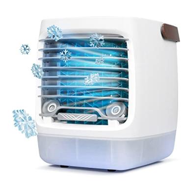 Imagem de Chillwell Refrigerador De Ar Evaporativo 2.0 Para Ambiente - Mini Portátil Pântano 4 Velocidades Com Umidificador, Unidade Resfriamento Pessoal Interna Quarto, Escritório Em Casa E Camping, Recarreg