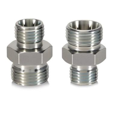 Imagem de VORGENS Adaptadores de acessórios de mangueira hidráulica para mini escavadeira M14-M18, conector de rosca de mangueira hidráulica, adequado para fixação de clipe de polegar hidráulico - Substitua