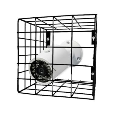 Imagem de Grade de Proteção Tipo Gaiola para Câmera de Segurança, Aço Inox Reforçado Anti Roubo Preta (17x17x18,5, Unidade, 1)