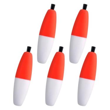 Imagem de Dr.Fish Pacote com 15 boias de espuma de charuto boia de pesca boias flutuantes rolhas de pesca para Santee Catfish Rig Crappie água doce água salgada branco/vermelho GG tamanho 7,6 cm