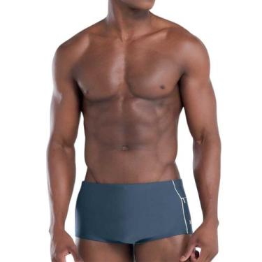 Imagem de Sunga Praia Slip Mash Com Bolso Laterais Largas Microfibra, Cinza, P