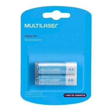 Imagem de Par Pilha Recarregável 2500 mAh Multilaser 2 Unidades Modelo AA (Peque