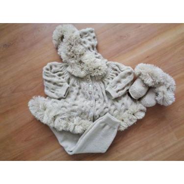 Imagem de conjunto saida de maternidade esquimo para bebe - Eliane baby, Areia, 