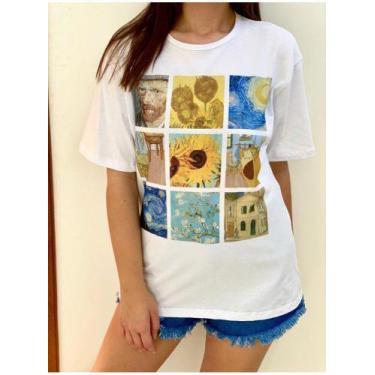 Imagem de Camiseta van Gogh - Hippie Artesanatos, Branco, P