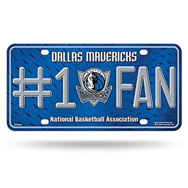 Imagem de Placa de licença de metal com ventilador NBA Dallas Mavericks #1
