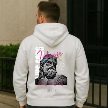 Imagem de Moletom Personalizado Com Capuz Intense Feelings - Hs, Branco, P