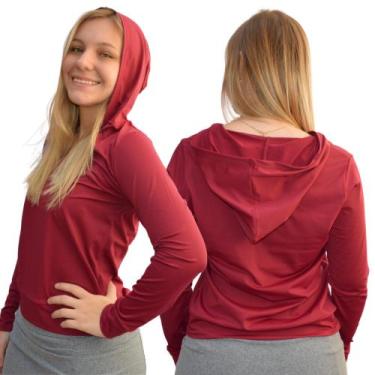 Imagem de Blusa Fitness Feminino Manga Longa Capuz Esportiva Academia Dry Proteç