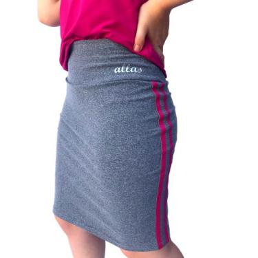 Imagem de Short Saia Reta Cos Alto UV50+ Suplex Poliamida Moda Fitness Evangélic