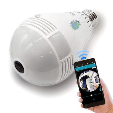 Imagem de Camera Ip Segurança Lampada Vr 360 Panoramica Espia Wifi V380 - IP CAM