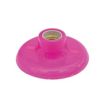 Imagem de Plafon Rosa Soquete Porcelana 51x145x145mm - Material PP - Bet Plástic