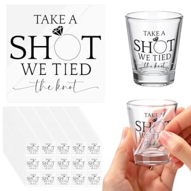 Imagem de Marspark 200 adesivos de casamento Take a Shot UV DTF Transferências Adesivos transparentes à prova d'água Etiquetas de garrafa de vinil para copos de shot de 42,5 g 56,7 g, lembrancinhas de casamento
