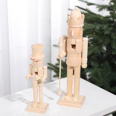 Imagem de Quzzil 2 peças de enfeites de quebra-nozes de Natal, bonecos de quebra-nozes neutro, 25 cm, enfeite de decoração de Natal, soldado e colecionável, presente festivo para mesa, lareira, prateleira de