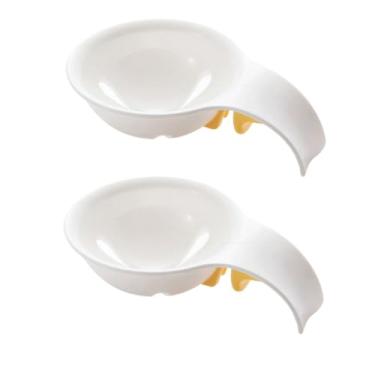 Imagem de Separador de ovos crus, 2 peças separadoras de gema de ovo com clipe de tigela, separador de clara de ovo, filtro de líquido de ovo, filtro de gema de ovo, peneira de suporte de ovo