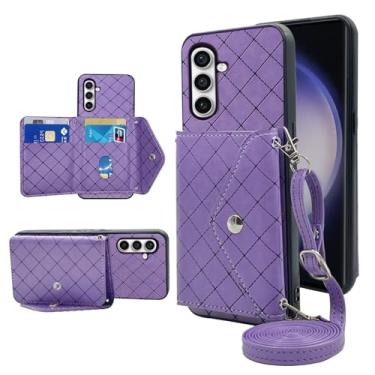 Imagem de Furiet Capa carteira para Samsung Galaxy S25 Plus S25+ 5G com alça de ombro transversal e grade de suporte de couro PU com compartimento para cartão de crédito capa fina para celular S25Plus 25S + S