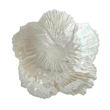 Imagem de WeiLaiKeQi Prato de vidro com flor de luxo, prato de jantar, talheres empilháveis, porta-lanches, anel, porta-joias, para escritório, balcão de cozinha, M