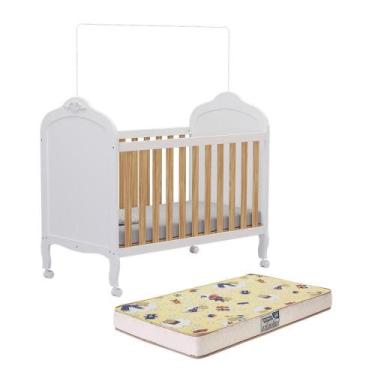 Imagem de Berço Americano Elô 3 em 1 com Colchão Supreme - Móveis Peroba, Branco