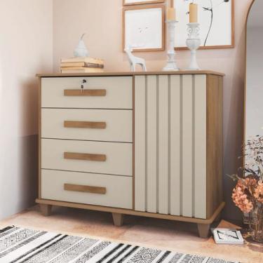 Imagem de Cômoda Sapateira Grécia Com Chave 1 Porta Ripado Flex - 4 Cores - RV M