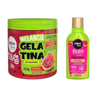 Imagem de Kit Gelatina e Óleo de Tratamento, Salon Line, #todecacho e Multy, Melancia - Para Cabelos Ondulados, Cacheados e Crespos, 2 Unidades