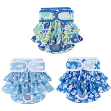 Imagem de Mengelina Fraldas Laváveis Para Cães, Pacote Com 3 Fraldas Reutilizáveis Altamente Absorventes Para Filhotes, Fraldas Premium Para Cães, Fraldas Duráveis À Prova De Vazamentos Para Cães Com Pontos Par
