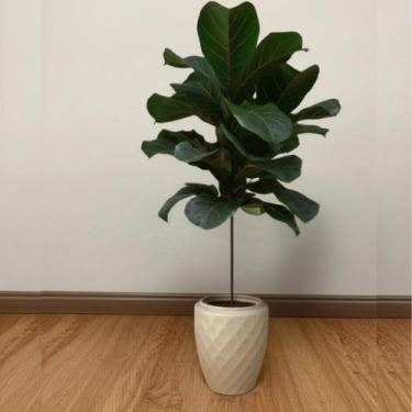 Imagem de Vaso de Planta Luxo 6 litros Diamante Alto Resistente cor Areia Plasti