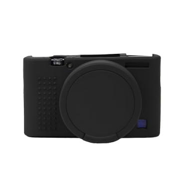 Imagem de STSEETOP Capa de silicone para câmera Sony RX100 VII, capa protetora macia com aderência antiderrapante e proteção de lente para câmera digital DSC-RX100 VII, resistente a arranhões (preto)