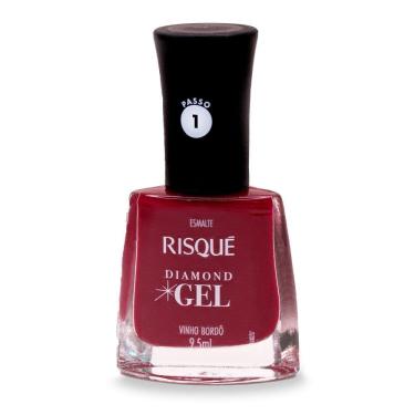 Imagem de Esmalte Risqué Diamond Gel Cor Vinho Bordô 9,5ml
