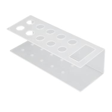 Imagem de ASHATA Marcador de Montagem na Parede, Organizador de Marcador de Quadro Branco Acrílico para 10 Canetas + 1 Borracha, Design de Montagem na Parede para Casa de Escritório da Escola Em (Claro)