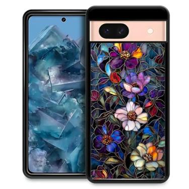 Imagem de CARLOCA Capa compatível com Google Pixel 8A para meninas e meninos, capa rígida, proteção à prova de choque, TPU antiderrapante, para Google Pixel 8A, estampa moderna, flores coloridas, folhas