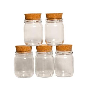 Imagem de Kit 10 Potes de Tempero 200ml + Cartela De Temperos com 42 Adesivos | Porta Tempero de Vidro(5 Potes SEM Etiqueta)