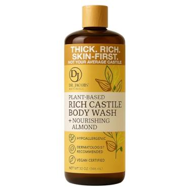 Imagem de Dr Jacobs Naturals 946 ml. Sabonete líquido de castela puro - sem óleo de palma, livre de OGM - feito com todos os óleos essenciais naturais - multiuso para rosto, cabelo, lavanderia e pratos - Hipoalergênico e aprovado por dermatologistas(mel de amêndoa)