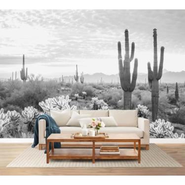 Imagem de Mural de parede Saguaro Cacto Floresta Sonora Deserto autoadesivo papel de parede de lona removível adesivo de parede para quarto sala de estar banheiro 254 x 365 cm