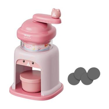 Imagem de Ioensy de gelo manual, raspador de gelo rotativo, utensílios de cozinha, máquina de raspadinha para festas em bares domésticos, Rosa com 1 Tigela