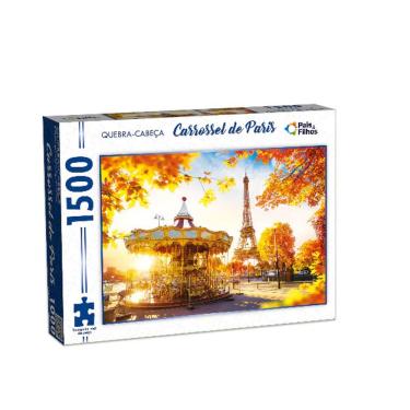 Imagem de Quebra cabeça Carrossel de Paris França 1500 peças - Puzzle QC Pais e filhos
