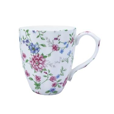 Imagem de Yaparhill Caneca de café de 400 ml Bone China Caneca floral de osso caneca de café fofa xícara de chá para mulheres mãe amiga (floral outono)