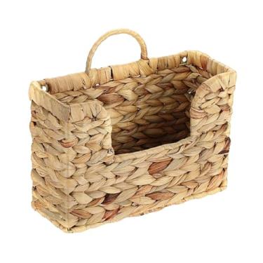 Imagem de IEUDNS Porta-revistas de parede, organizador de arquivos multifuncional rústico, cesta de armazenamento de tecido para papéis, folhetos, cartas e pastas